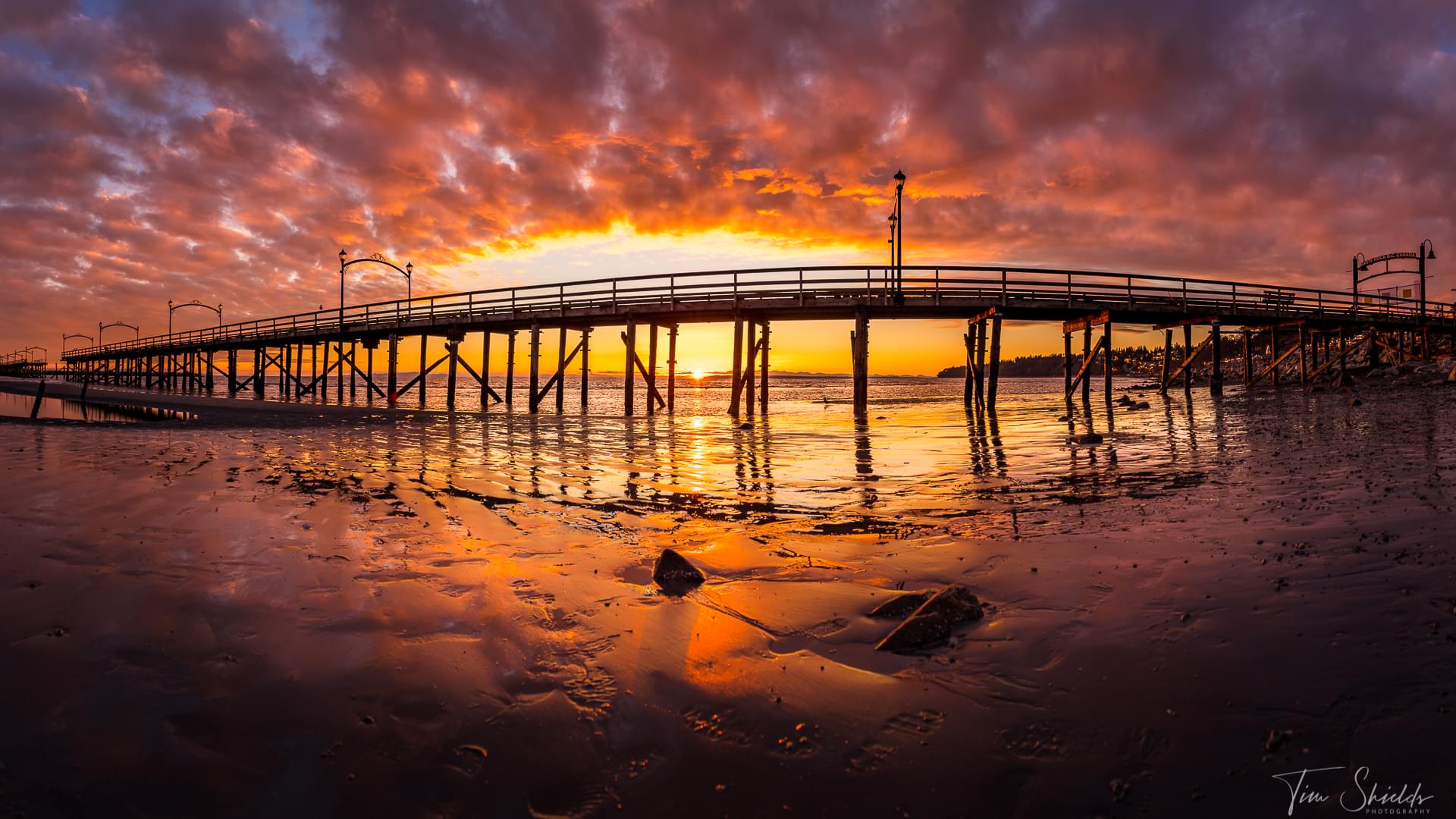 White Rock pier, Pier at sunset, sunset, Tim Shields